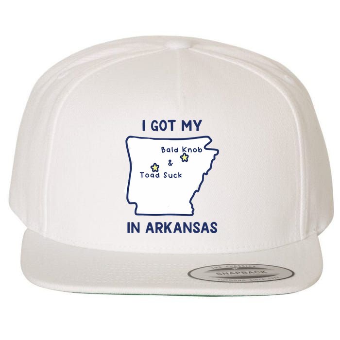 I Got My Bald Knob Toad Suck In Arkansas Wool Snapback Cap