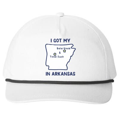 I Got My Bald Knob Toad Suck In Arkansas Snapback Five-Panel Rope Hat