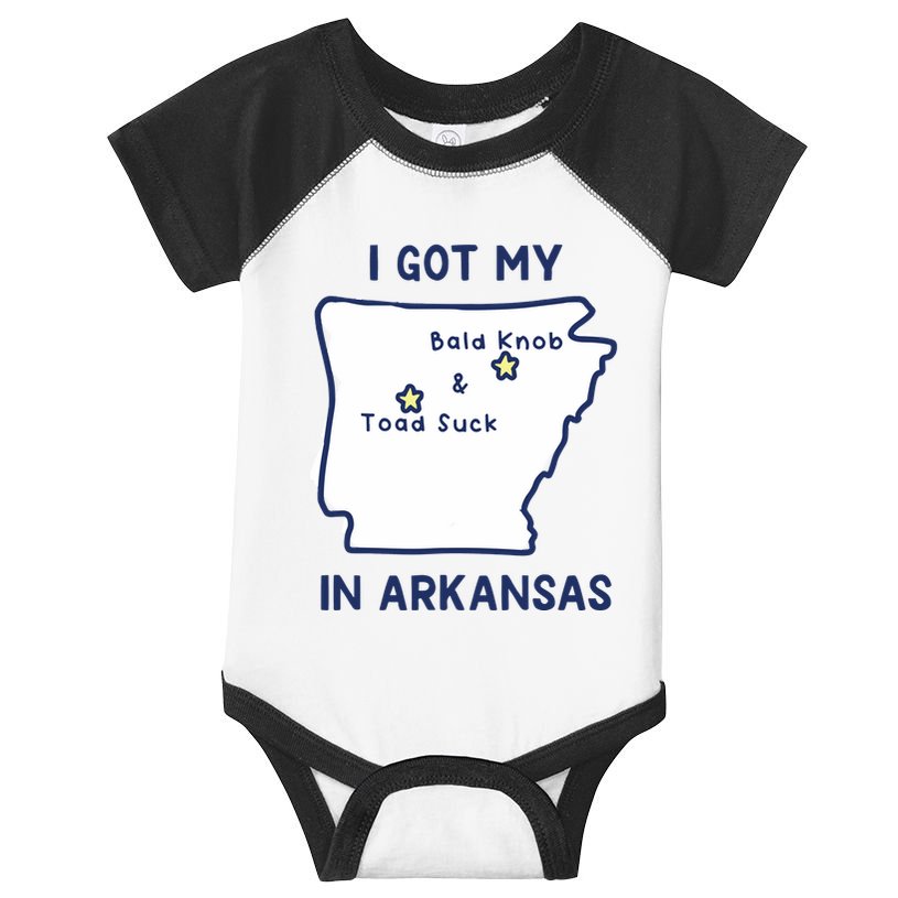 I Got My Bald Knob Toad Suck In Arkansas Infant Baby Jersey Bodysuit