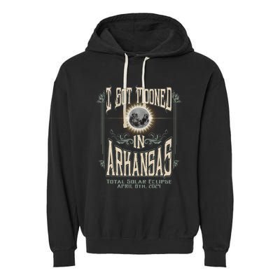 I Got Mooned In Arkansas Total Solar Eclipse 2024 Garment-Dyed Fleece Hoodie