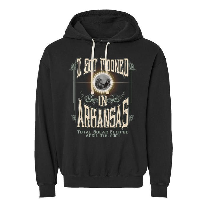 I Got Mooned In Arkansas Total Solar Eclipse 2024 Garment-Dyed Fleece Hoodie