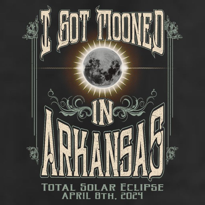 I Got Mooned In Arkansas Total Solar Eclipse 2024 Garment-Dyed Fleece Hoodie