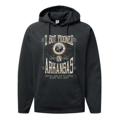 I Got Mooned In Arkansas Total Solar Eclipse 2024 Performance Fleece Hoodie