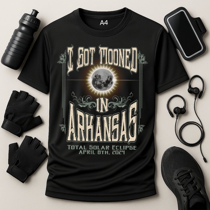 I Got Mooned In Arkansas Total Solar Eclipse 2024 Cooling Performance Crew T-Shirt