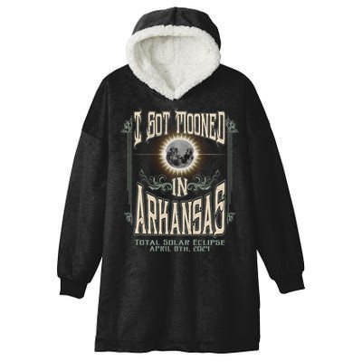 I Got Mooned In Arkansas Total Solar Eclipse 2024 Hooded Wearable Blanket
