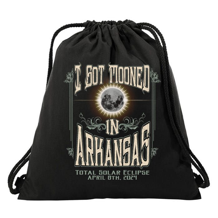 I Got Mooned In Arkansas Total Solar Eclipse 2024 Drawstring Bag