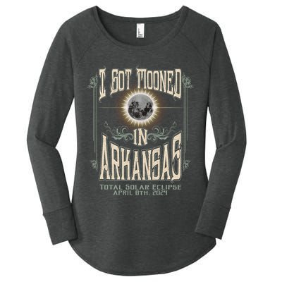I Got Mooned In Arkansas Total Solar Eclipse 2024 Women's Perfect Tri Tunic Long Sleeve Shirt