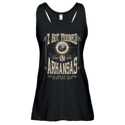 I Got Mooned In Arkansas Total Solar Eclipse 2024 Ladies Essential Flowy Tank