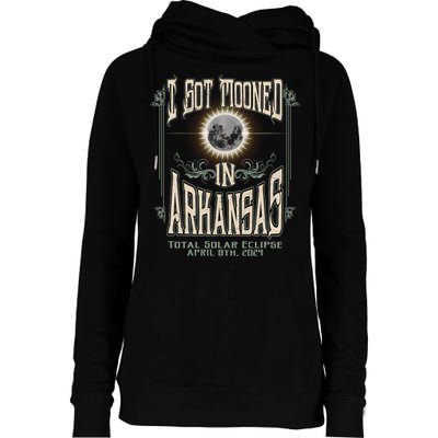 I Got Mooned In Arkansas Total Solar Eclipse 2024 Womens Funnel Neck Pullover Hood