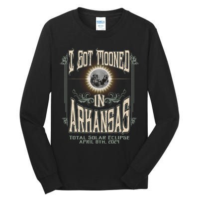 I Got Mooned In Arkansas Total Solar Eclipse 2024 Tall Long Sleeve T-Shirt