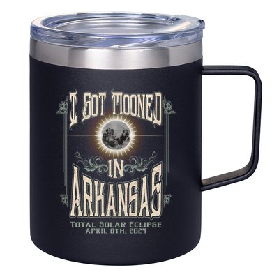 I Got Mooned In Arkansas Total Solar Eclipse 2024 12oz Stainless Steel Coffee Mug