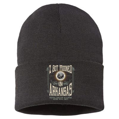 I Got Mooned In Arkansas Total Solar Eclipse 2024 Sustainable Knit Beanie
