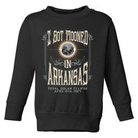 I Got Mooned In Arkansas Total Solar Eclipse 2024 Toddler Sweatshirt