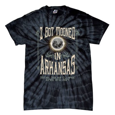 I Got Mooned In Arkansas Total Solar Eclipse 2024 Tie-Dye T-Shirt