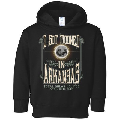 I Got Mooned In Arkansas Total Solar Eclipse 2024 Toddler Hoodie