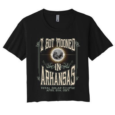 I Got Mooned In Arkansas Total Solar Eclipse 2024 Crop Top