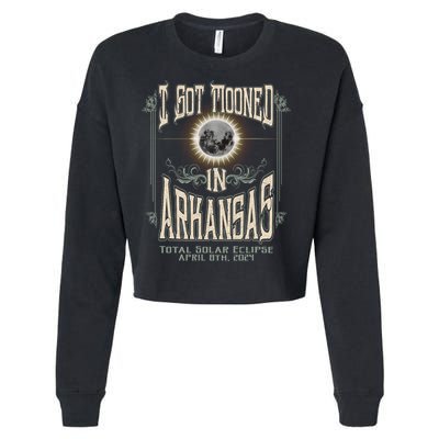 I Got Mooned In Arkansas Total Solar Eclipse 2024 Cropped Pullover Crew