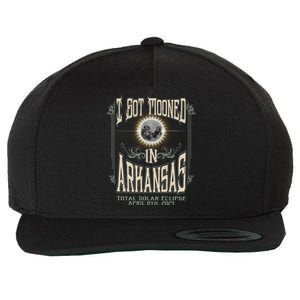 I Got Mooned In Arkansas Total Solar Eclipse 2024 Wool Snapback Cap