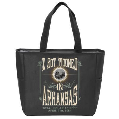 I Got Mooned In Arkansas Total Solar Eclipse 2024 Zip Tote Bag