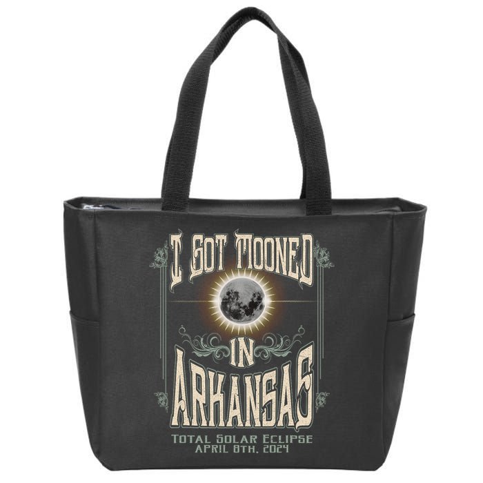 I Got Mooned In Arkansas Total Solar Eclipse 2024 Zip Tote Bag