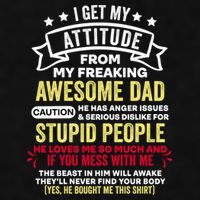 i get my attitude from my dad Ladies PosiCharge Tri-Blend Wicking Tank