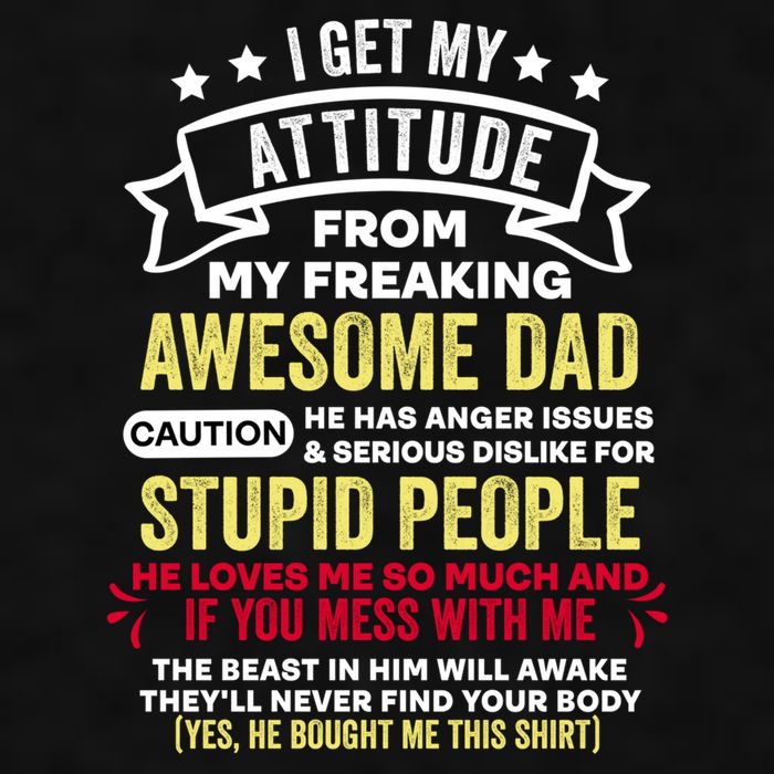 i get my attitude from my dad Ladies PosiCharge Tri-Blend Wicking Tank