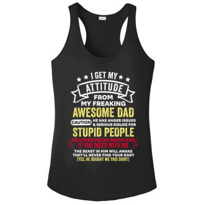 i get my attitude from my dad Ladies PosiCharge Competitor Racerback Tank