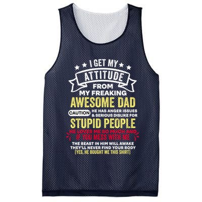 i get my attitude from my dad Mesh Reversible Basketball Jersey Tank