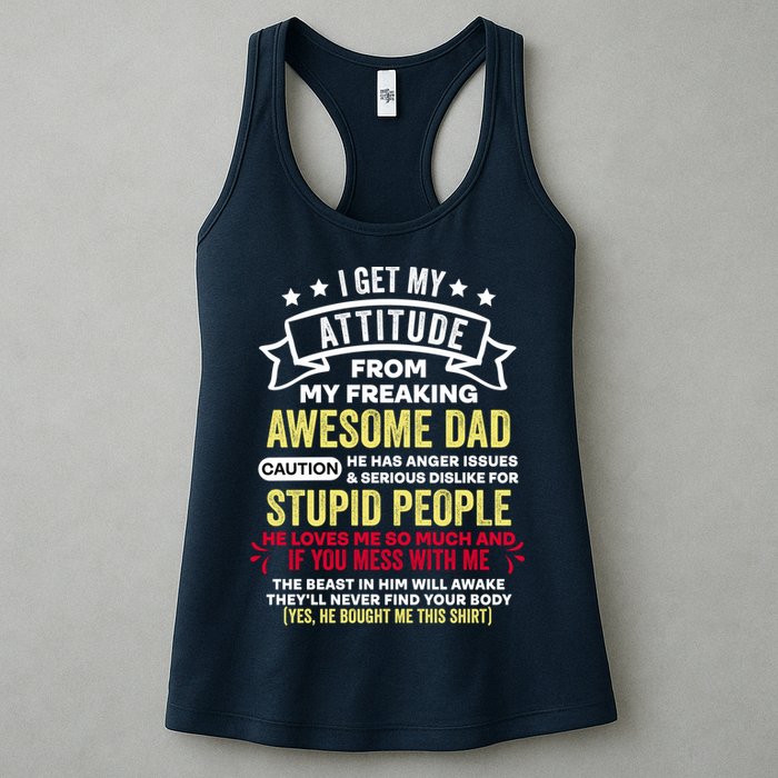 i get my attitude from my dad Womens Tank Top
