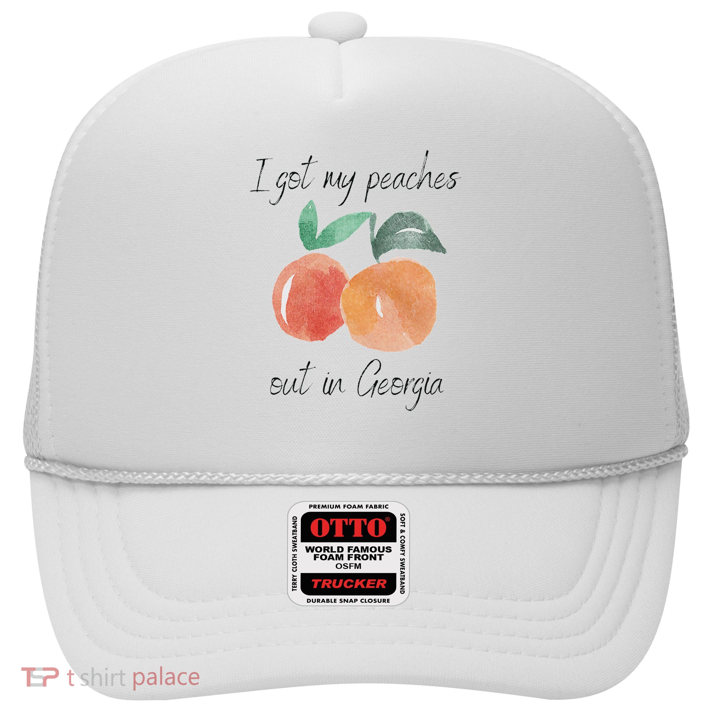 I Got My Peaches Out In Georgia Lyrics Song Funny Fruit Trucker Hat