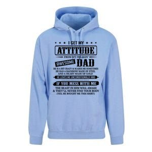 I Get My Attitude From My Freaking Awesome Dad Father's Day Funny Gift Unisex Surf Hoodie