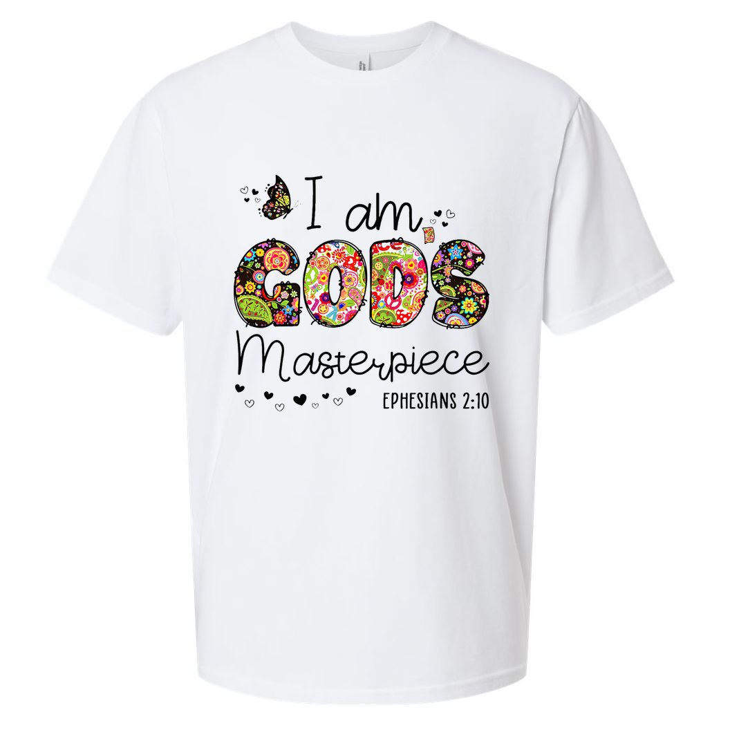 I’M GodS Masterpiece Christian Faith Bible Jesus God Prayer Sueded Cloud Jersey T-Shirt