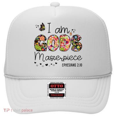 I’M GodS Masterpiece Christian Faith Bible Jesus God Prayer High Crown Mesh Back Trucker Hat
