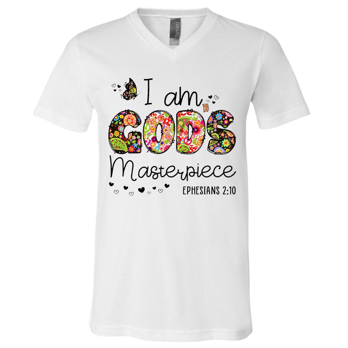 I’M GodS Masterpiece Christian Faith Bible Jesus God Prayer V-Neck T-Shirt