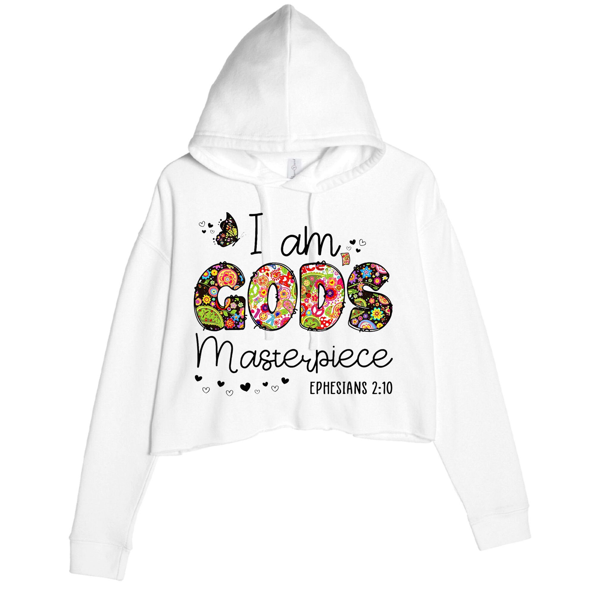 I’M GodS Masterpiece Christian Faith Bible Jesus God Prayer Crop Fleece Hoodie