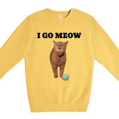 I Go Meow Cat Meme Premium Crewneck Sweatshirt