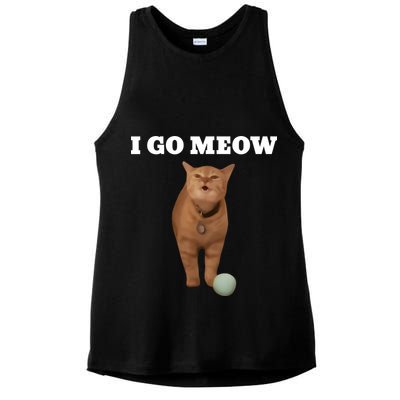 I Go Meow Cat Meme Ladies PosiCharge Tri-Blend Wicking Tank