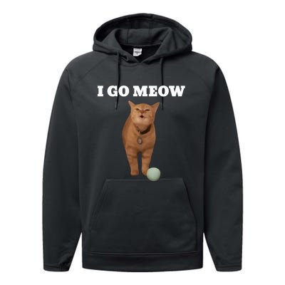 I Go Meow Cat Meme Performance Fleece Hoodie