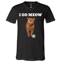 I Go Meow Cat Meme V-Neck T-Shirt
