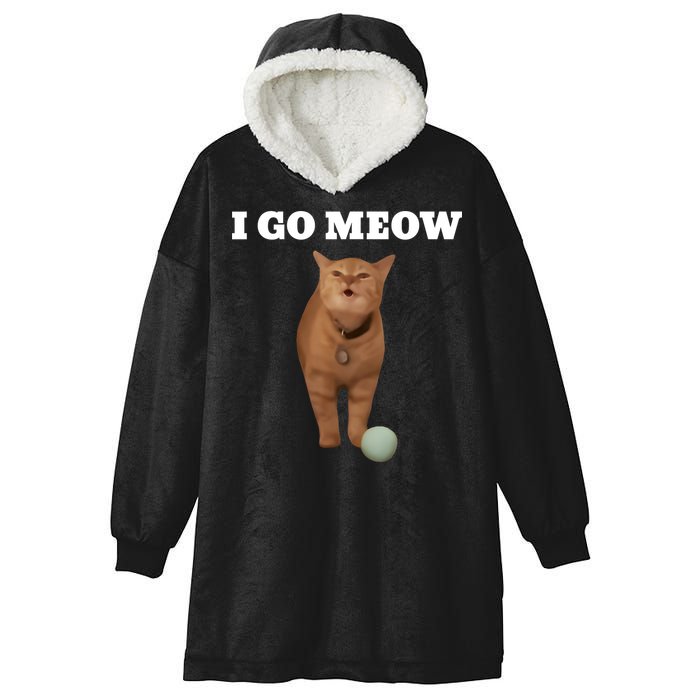 I Go Meow Cat Meme Hooded Wearable Blanket