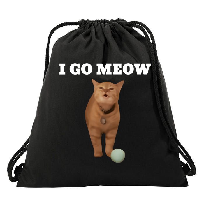 I Go Meow Cat Meme Drawstring Bag