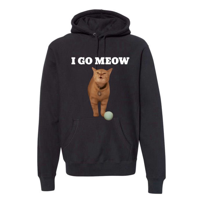 I Go Meow Cat Meme Premium Hoodie