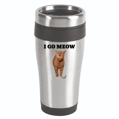 I Go Meow Cat Meme 16oz Travel Tumbler