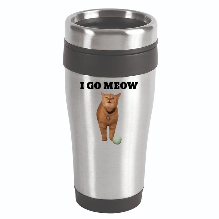 I Go Meow Cat Meme 16oz Travel Tumbler