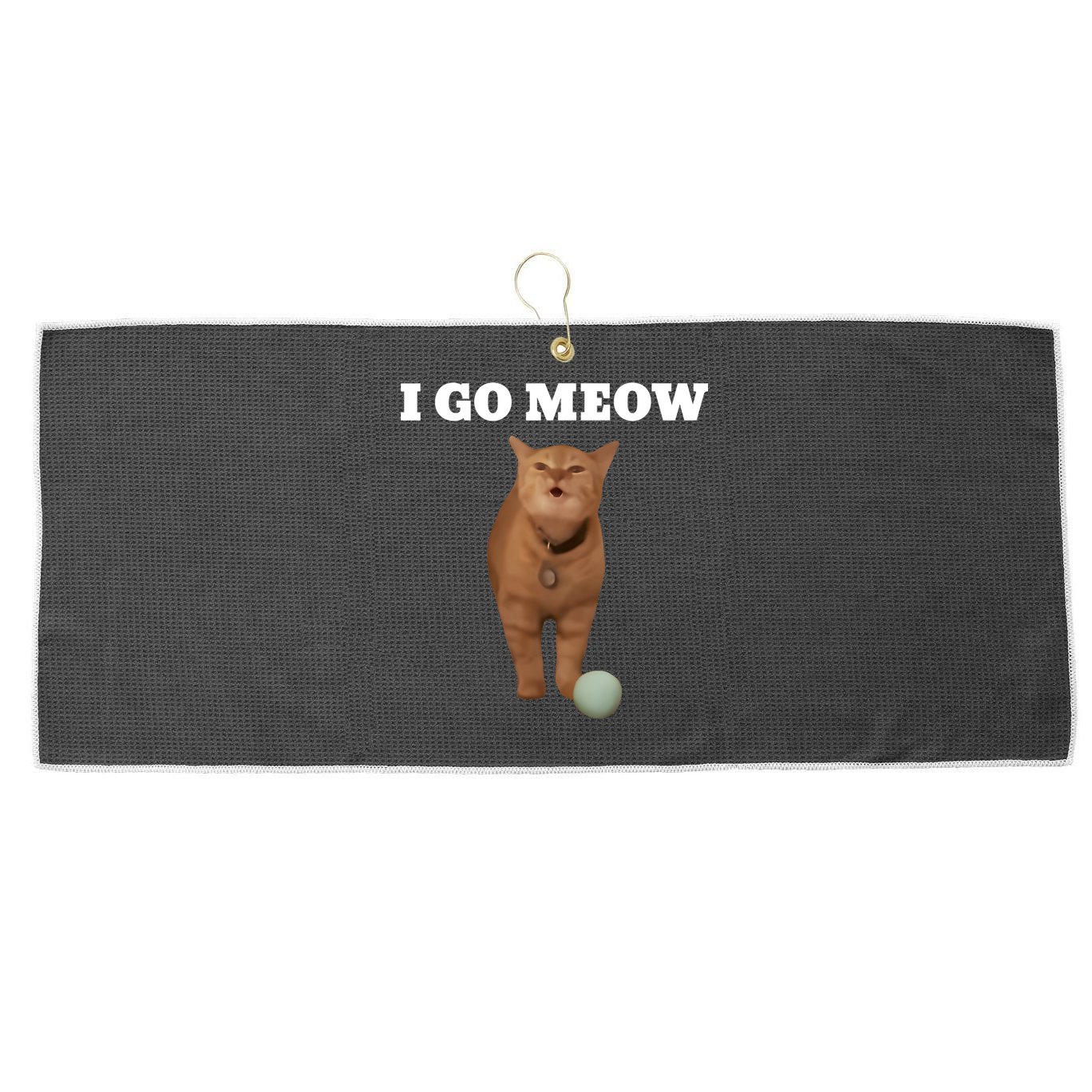 I Go Meow Cat Meme Large Microfiber Waffle Golf Towel
