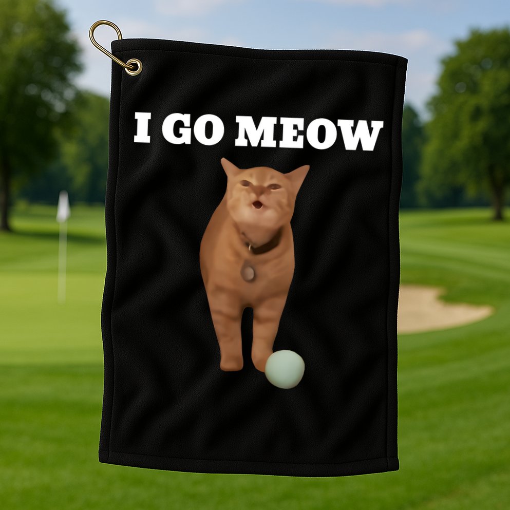 I Go Meow Cat Meme Golf Towel