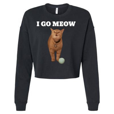 I Go Meow Cat Meme Cropped Pullover Crew