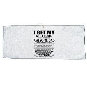 I Get My Attitude From My Freaking Awesome Dad September Large Microfiber Waffle Golf Towel