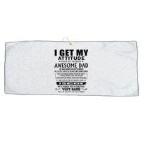 I Get My Attitude From My Freaking Awesome Dad September Large Microfiber Waffle Golf Towel