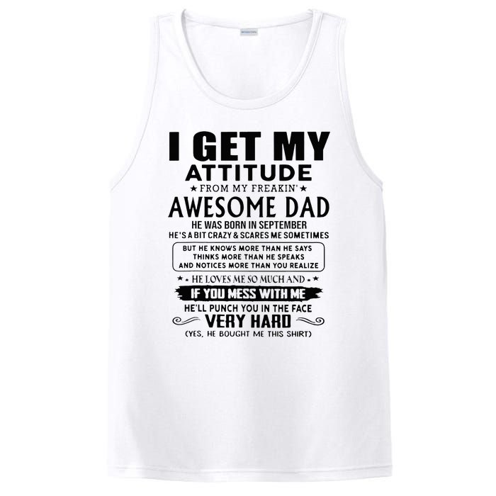 I Get My Attitude From My Freaking Awesome Dad September PosiCharge Competitor Tank